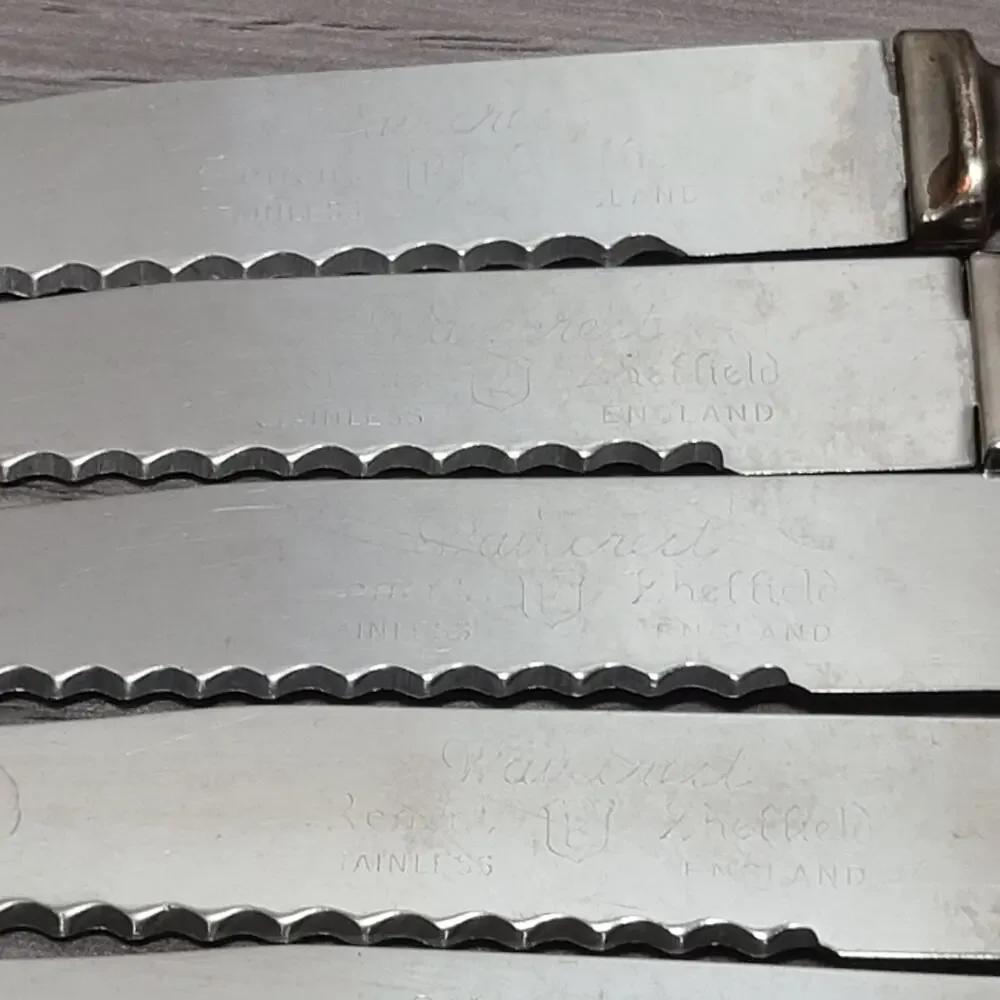 Wavecrest Regent Sheffield Stainless‎ Steel Hong Kong Steak Knives Set Of 6